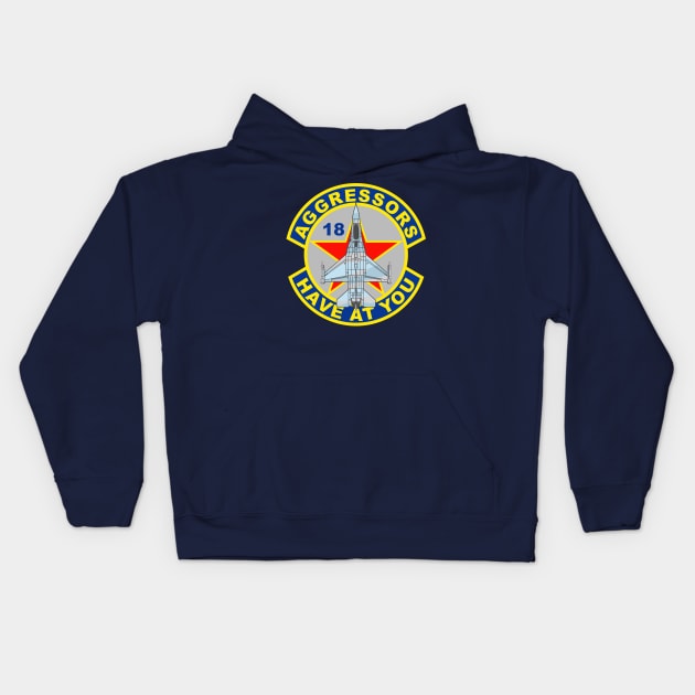 18th Aggressor Squadron Blue Foxes Kids Hoodie by MBK